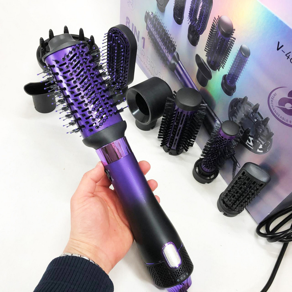 Фен-щітка повітряний з насадками, Фен для красивої укладки волосся, Фен-щітки стайлери AW-19 Львів - фото 8