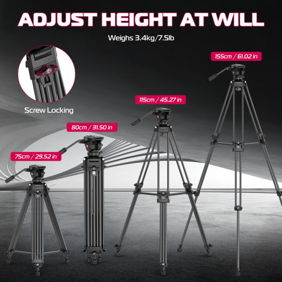 Штатив Ulanzi MT-81 Tripod (80-155cm) Black Одеса