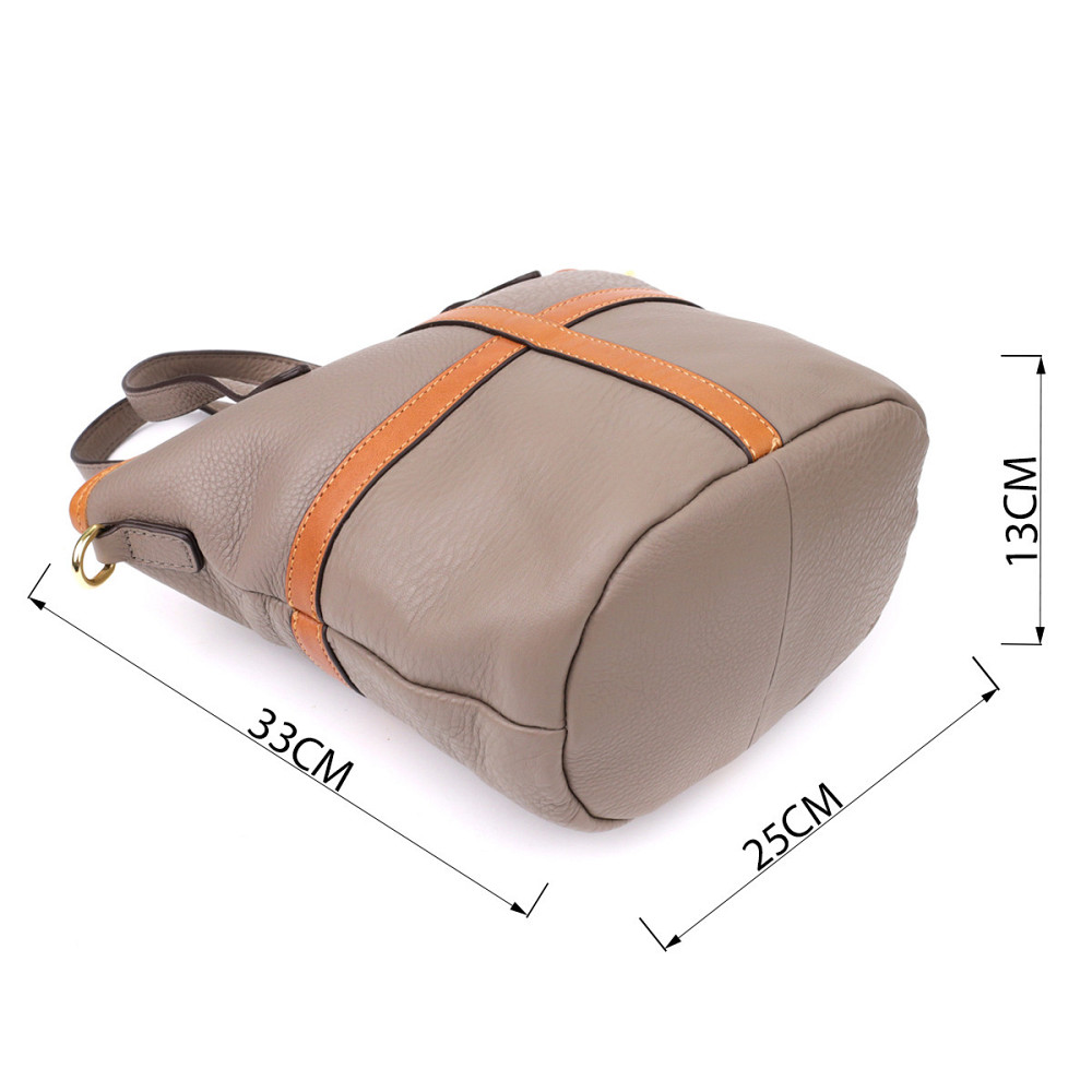 Практичная вместительная сумка из натуральной кожи для женщин Vintage 22998 Серый Киев - изображение 3