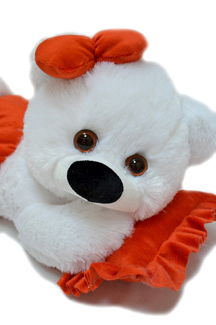 Алина Плюшевая мишка Малышка 45 см Бело-красный Киев - изображение 3