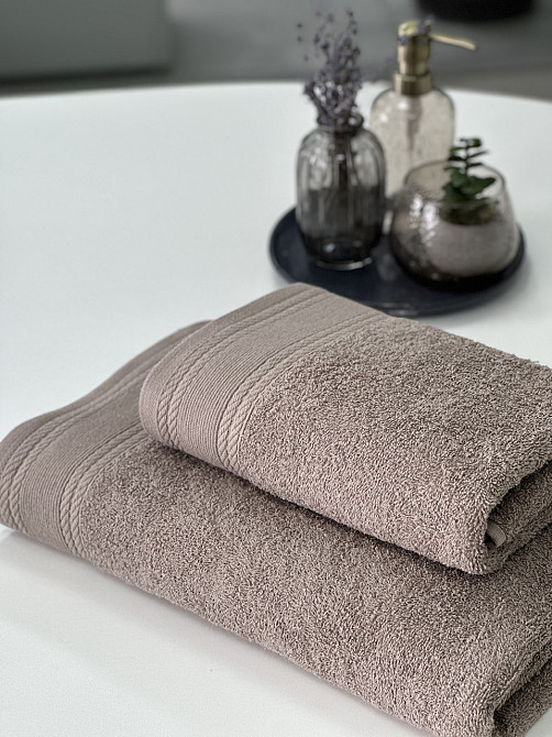 Комплект махрових рушників IDEAL TEXTILE Легкий бриз 50х90 + 70х140 см 450 г/м2 100% бавовна Мокка Чернівці - фото 4