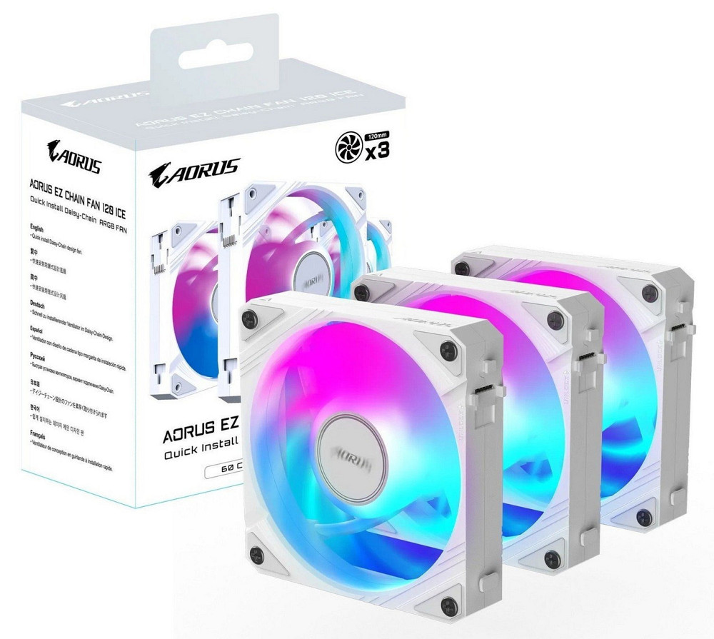 Вентилятор Gigabyte Aorus EZ Chain Fan 120 Ice 3-Pack White (GP-ECFAN1203 ICE) ( 14181 ) Харків - фото 7