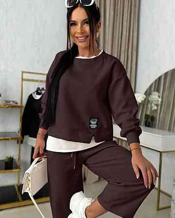 Женский прогулочный костюм двойка: кофта и штаны двунитка Шоколадный, 42/44 Одесса