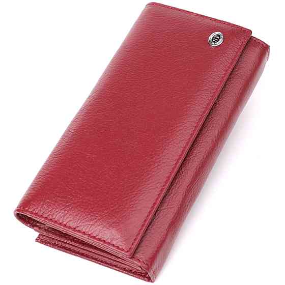 Модный женский кошелек на магнитах из натуральной кожи ST Leather 23113 Бордовый Киев