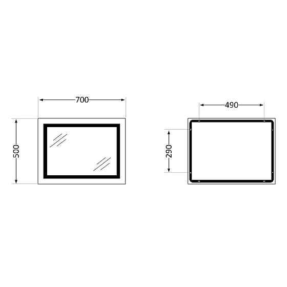 Зеркало Qtap Cardinal (CA1) 700х500 с LED-подсветкой Touch, с антизапотеванием, с диммером, рег. темп. цвета (3000-6500K) Киев