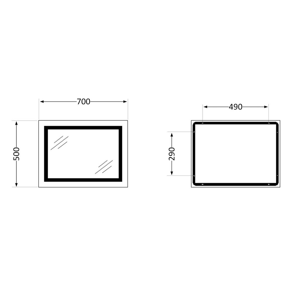 Зеркало Qtap Cardinal (CA1) 700х500 с LED-подсветкой Touch, с антизапотеванием, с диммером, рег. темп. цвета (3000-6500K) Киев - изображение 2