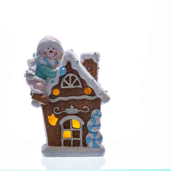 Новогодний домик со снеговиком с подсветкой Киев