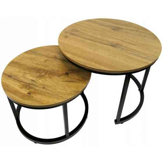 Журнальний столик кавовий круглий комплект 2 в 1 Bonro B-012 Київ