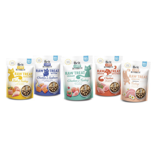 Ласощі Brit Raw Treat Freeze-dried Hair and Skin д/котів д/шерсті риба та індичка 40 г Київ - фото 5