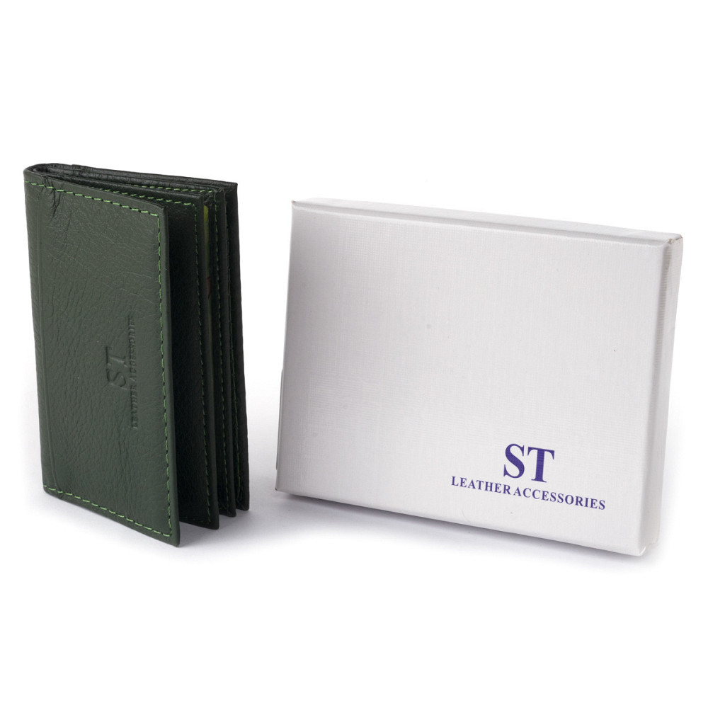 Визитница-книжка ST Leather 19215 Зеленая Киев - изображение 10