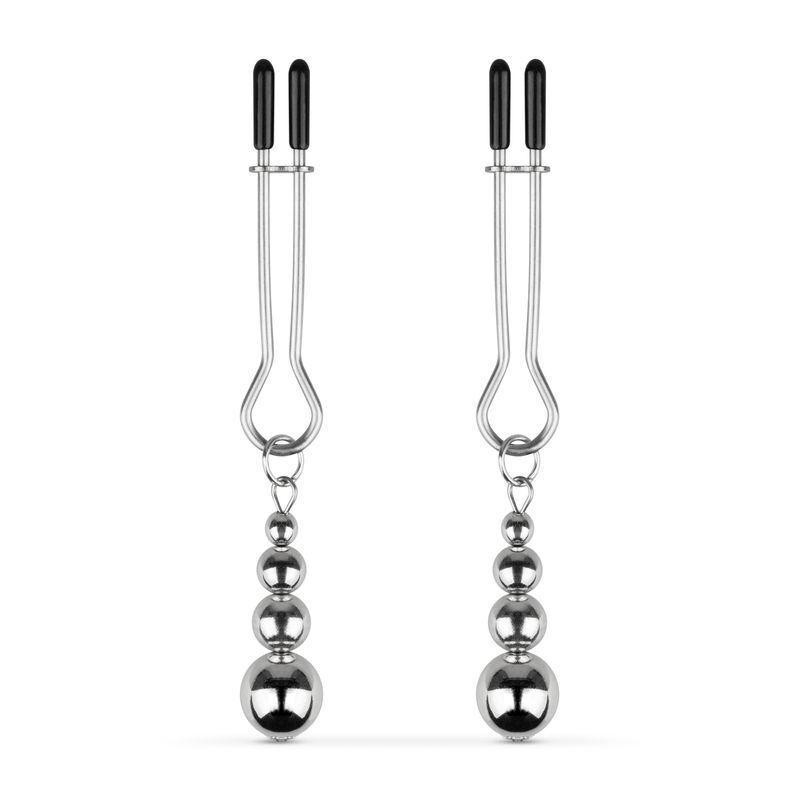 Затискачі для сосків Bedroom Fantasies: Nipple Clamps with Beaded Chain - Silver Sex Aura Київ - фото 1
