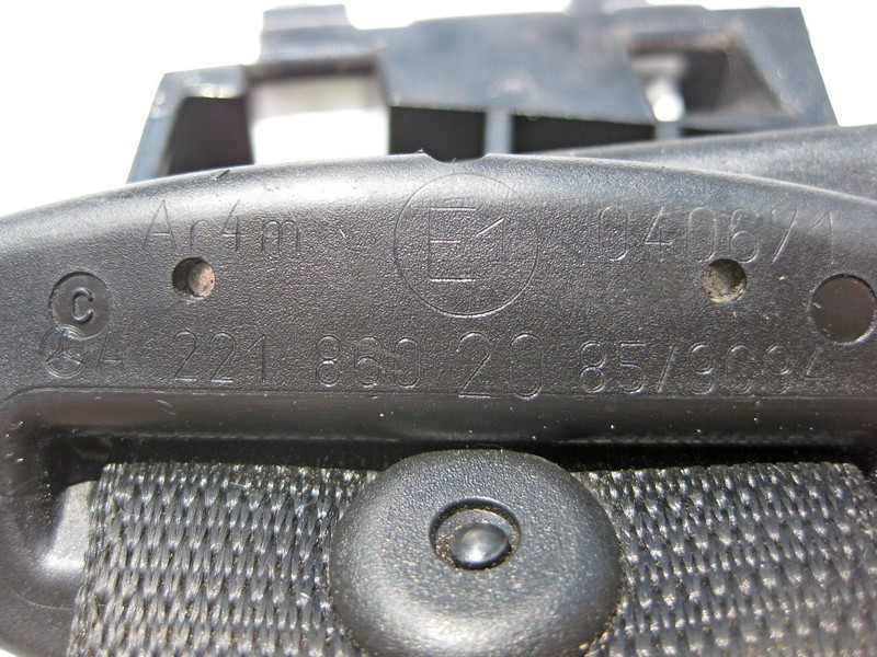 Mercedes-Benz  A2218602085 9C94 Задній центральний чорний ремінь безпеки S-Class W221 Одеса - фото 4