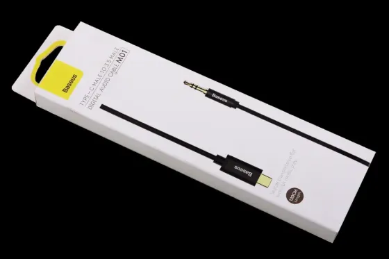 Кабель AUX - Type-C 1.2м Baseus M01 силіконовий круглий чорний Вінниця