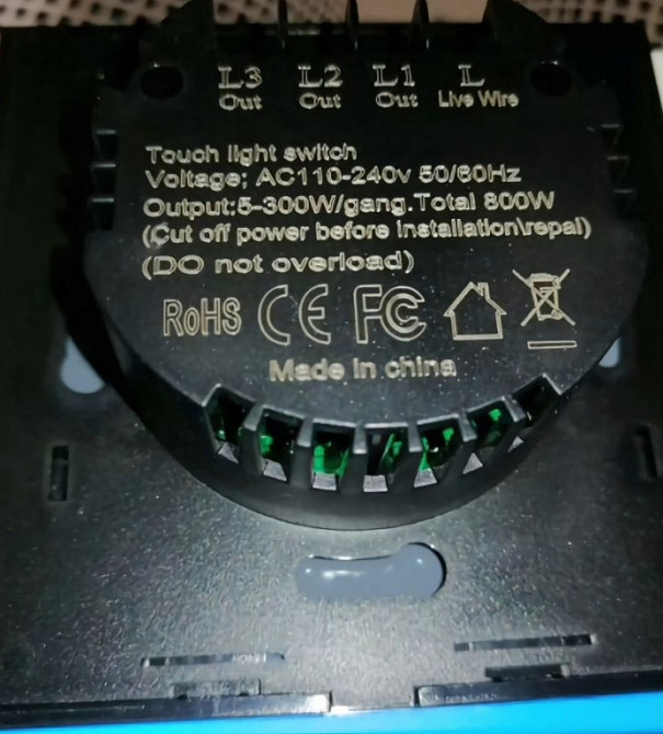 Выключатель сенсорный UBARO.  UBARO Eu AC100-240V Харьков - изображение 4