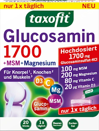 Taxofit Glucosamin 1700 + MSM + Magnesium Sticks 20 St Глюкозамін 1700 + МСМ + Магній стики 20 шт. Київ - фото 1