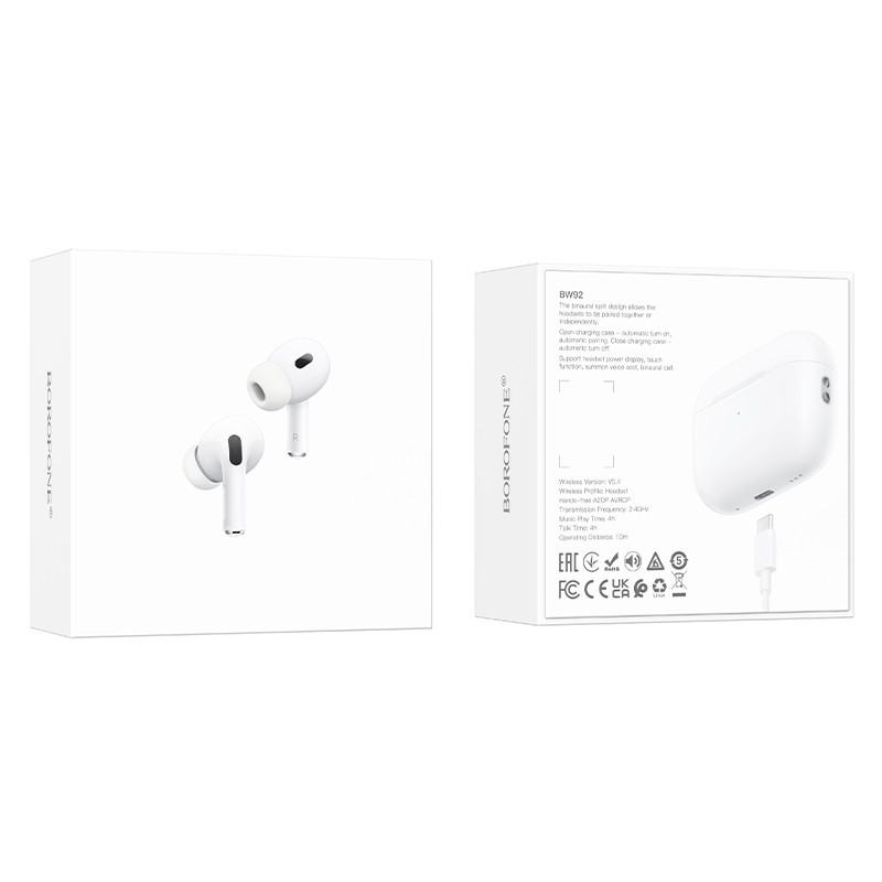 Беспроводные наушники BOROFONE BW92 True wireless stereo headset White Одеса - фото 2