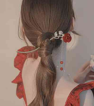 Шпилька-паличка для волосся "Троянда" 180 мм Сміла