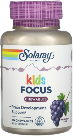 Для концентрації уваги дітей Solaray Focus For Children 60 жувальних таб Київ