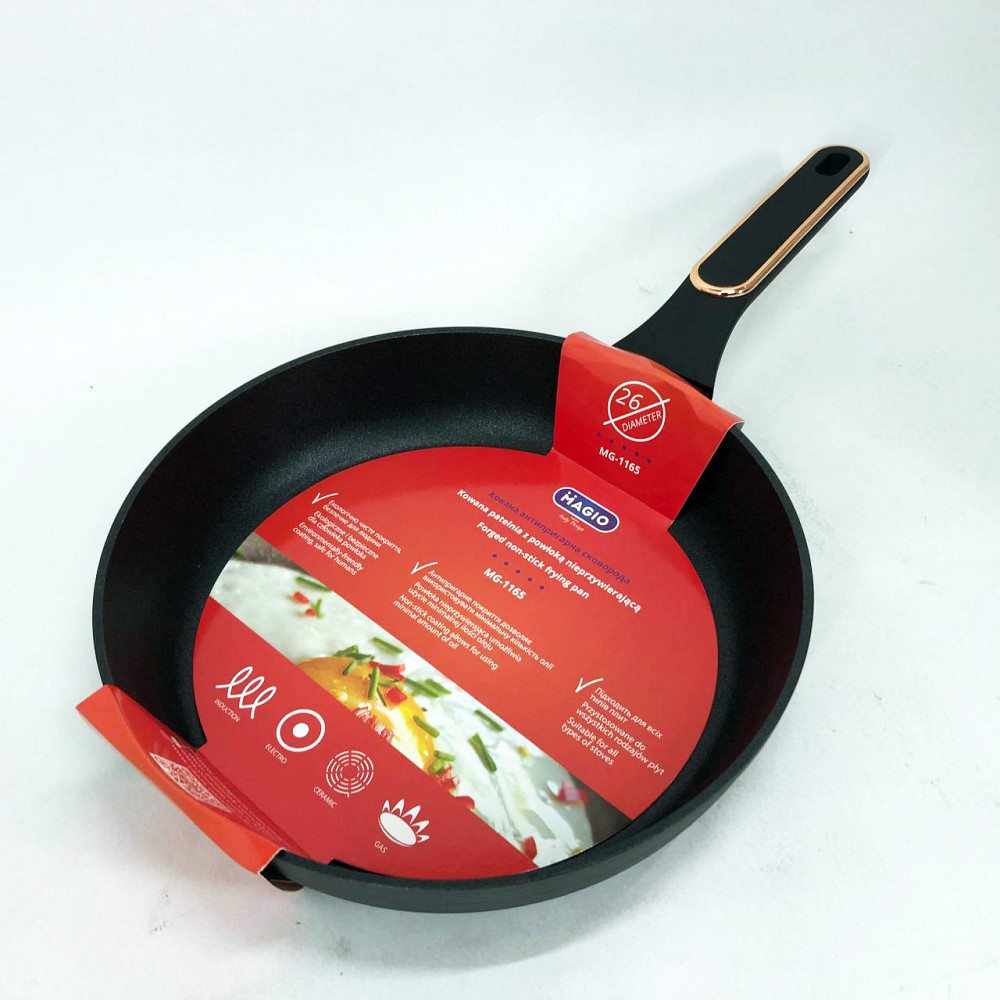 Легка сковорода для домашньої кухні, Антипригарна сковорода без олії з алюмінієвим корпусом VB-45 Львів - фото 13