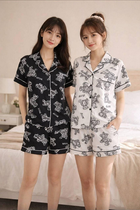 Женский домашний комплект двойка с мишками бамбук Белый, 44/46 Одесса - изображение 1