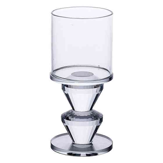 Yiwu Підсвічник скляний 6×13.3 см на одну свічку підсвічник келих на ніжці декоративний прозори Киев