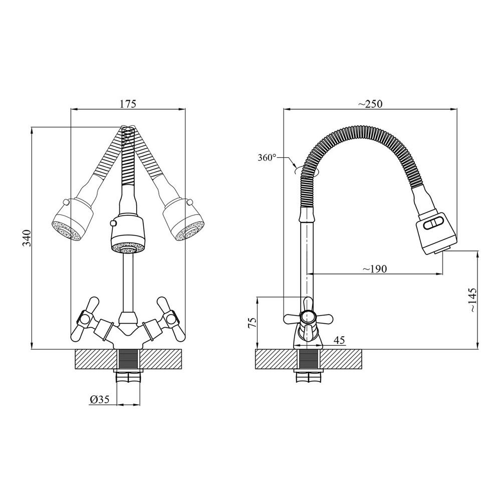 Змішувач для кухні з гнучким виливом Agua Toledo - C039 Київ - фото 2