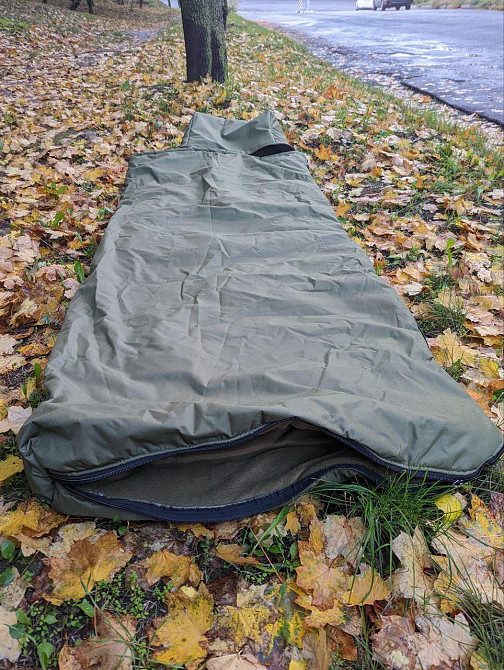 Зимовий спальний мішок -35 + каремат. Спальник ЗСУ. Військовий спальний мішок збільшений 225*90 см Днепр - изображение 4