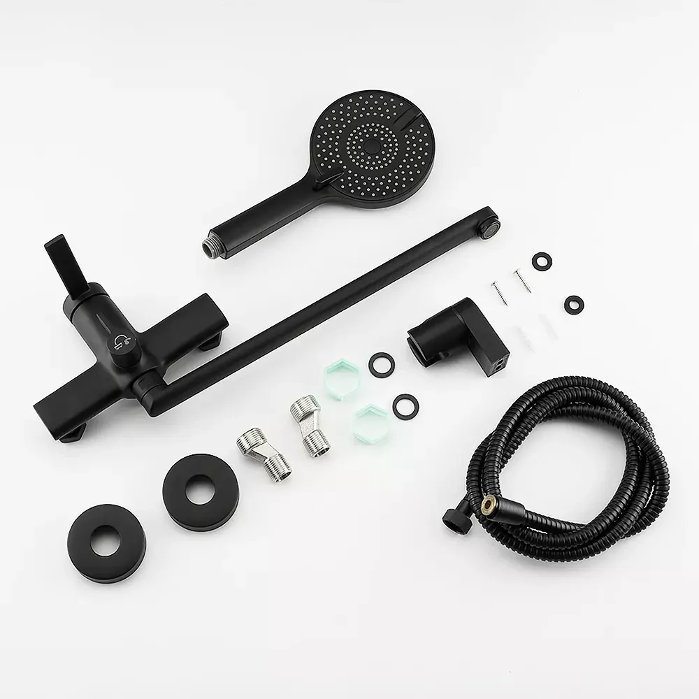 Змішувач для ванни з душовим гарнітуром FRAP F2267-6 чорний Київ - фото 9