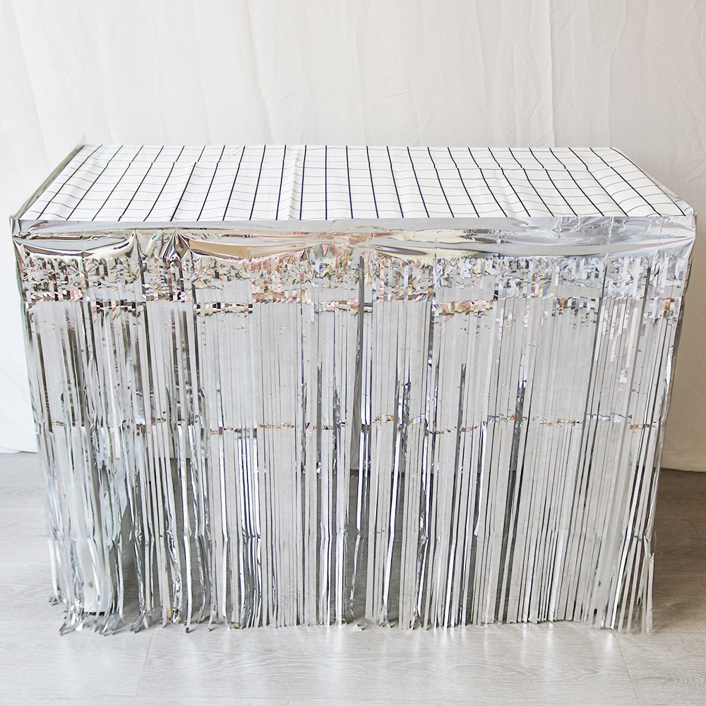 Дождик широкий на стену и стол с голограммой 74 см на 274 см серебристый Киев - изображение 4