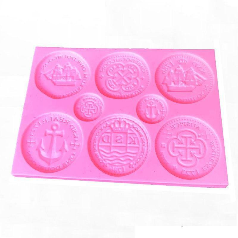 Молд силіконовий Монети 103 на 90 мм рожевий Київ - фото 7