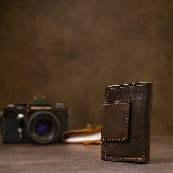 Шкіряна візитниця GRANDE PELLE 11410 Темно-коричневий Київ