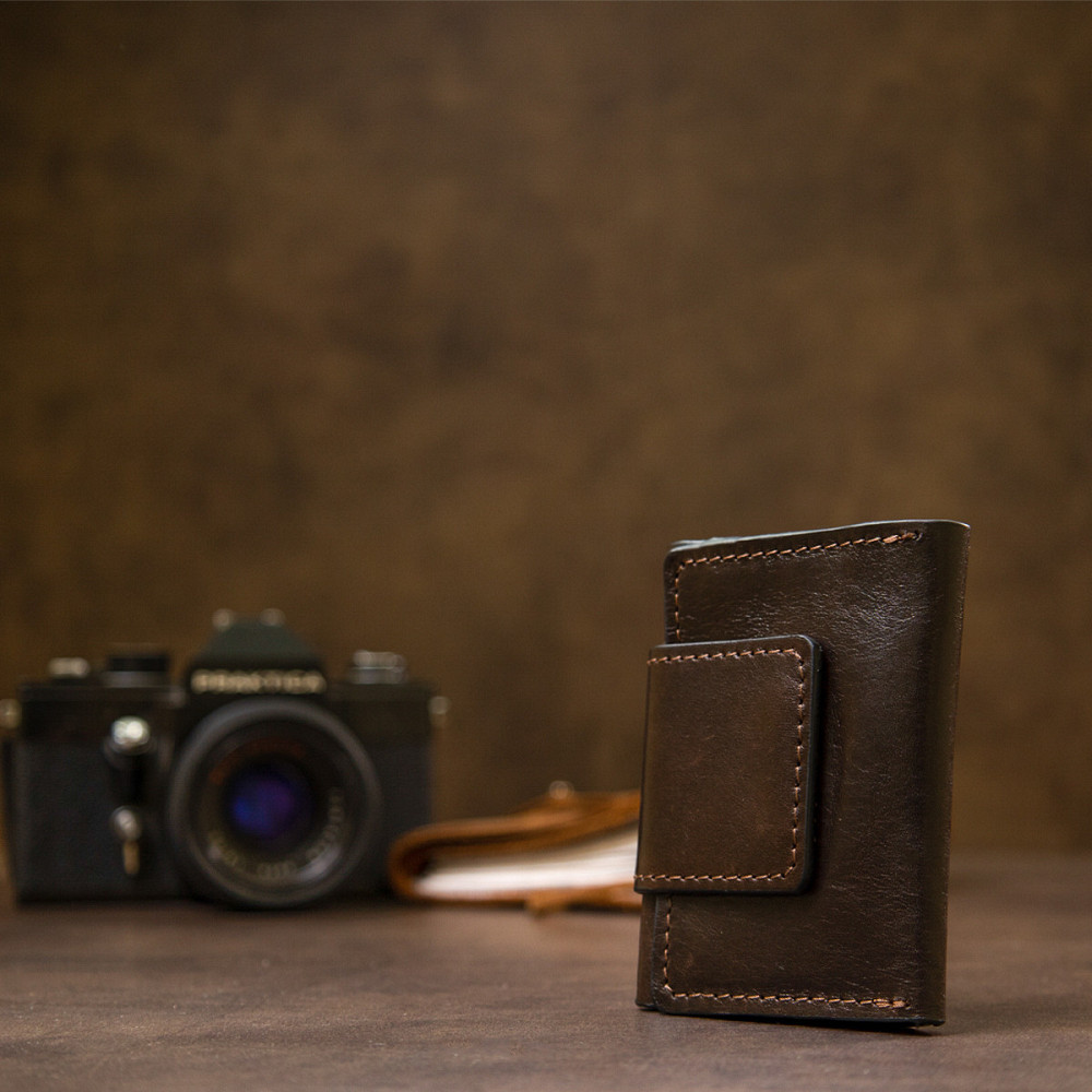 Кожаная визитница GRANDE PELLE 11410 Темно-коричневый Киев - изображение 4