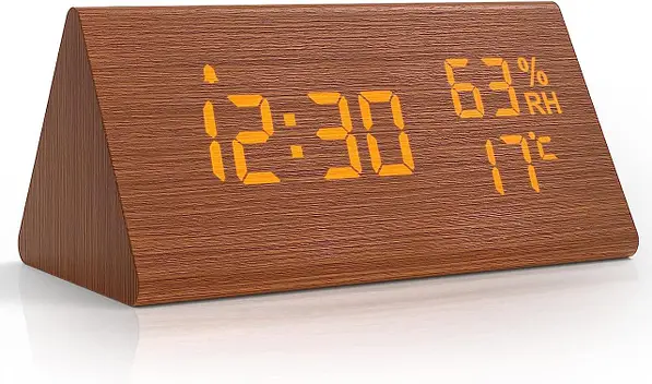 Дерев'яний цифровий настільний годинник 16625 Луцьк - фото 3