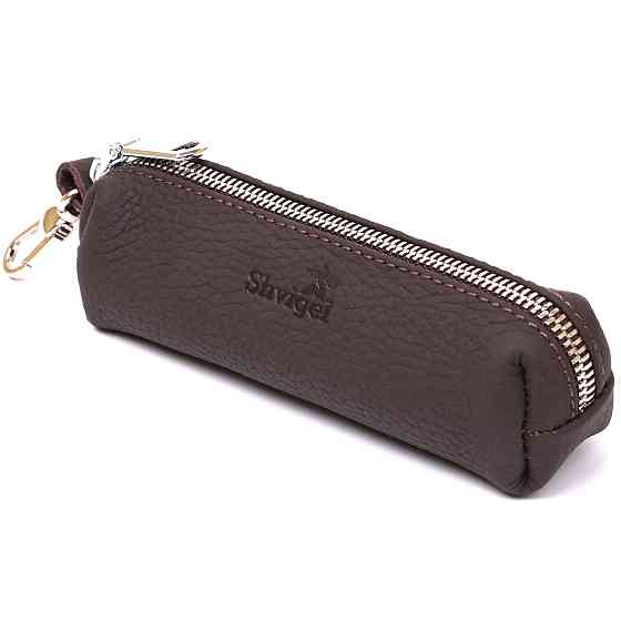 Матова шкіряна ключниця Shvigel 16545 Коричневий Київ