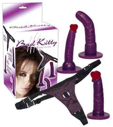 Страпон - Bad Kitty Strap-On purple Set Sex Aura Київ