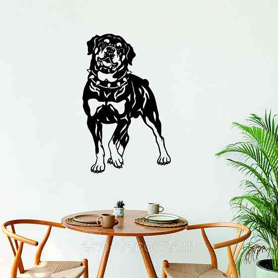 Декоративное настенное Панно «Ротвелер», Декор на стену 110*70 см, Черный Киев