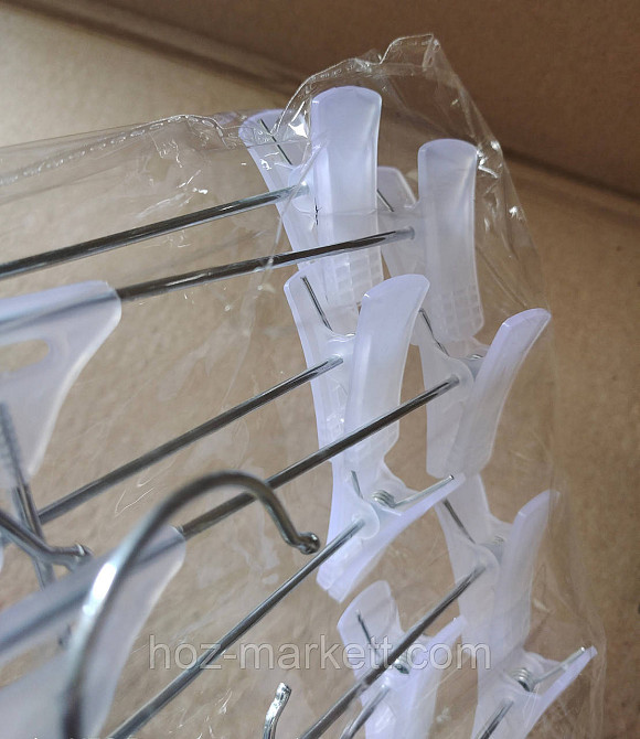 Плечики вішалки (тремпеля) брючні хромовані прищіпка та гачок 40 см 10 шт. в уп Харків - фото 4