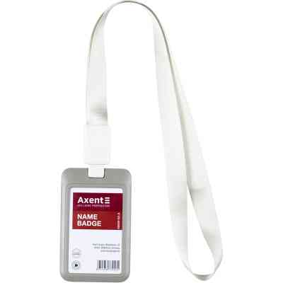 Бейдж Axent слайдер вертикальний, 54х85мм , теплий сірий (4500V-03-A) Вінниця