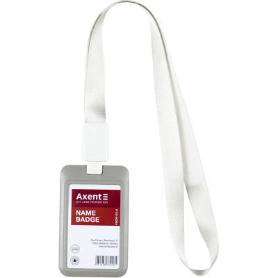 Бейдж Axent слайдер вертикальный, 54х85мм, теплый серый (4500V-03-A) Винница - изображение 4