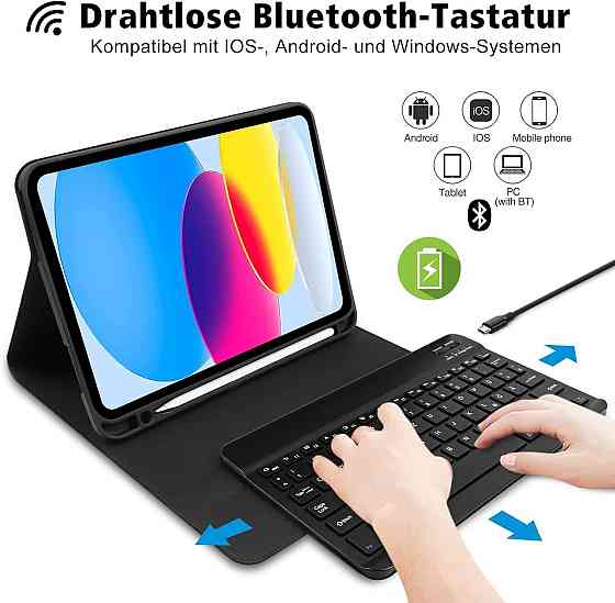 Чохол клавіатура для iPad 10-го покоління (2022) A2696 / A2757 / A2777 з тримачем для олівців Дніпро