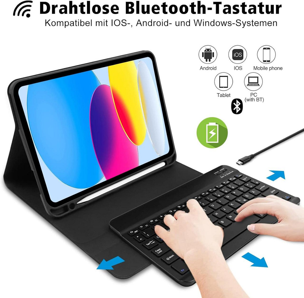 Чохол клавіатура для iPad 10-го покоління (2022) A2696 / A2757 / A2777 з тримачем для олівців Дніпро - фото 6