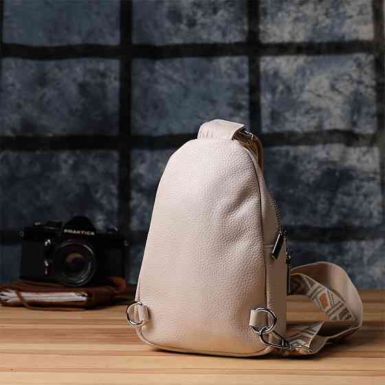 Сумка-слінг із натуральної шкіри для жінок Vintage 22936 Білий Київ