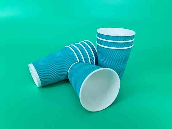 Склянка гофрована 400 мл (12oz) Бірюза (15 шт.) Харків