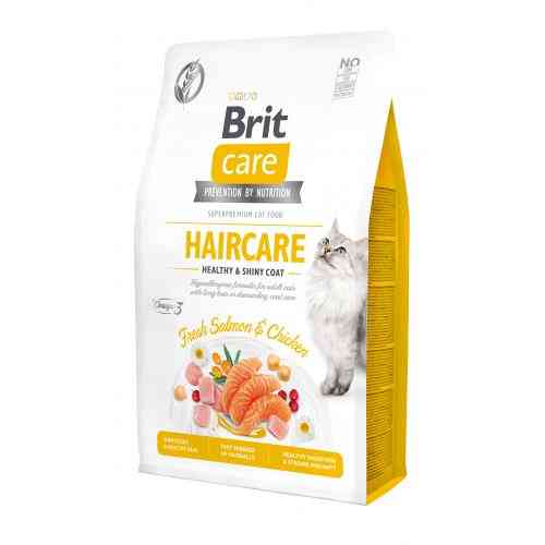 Корм сухой Brit Care Cat Grain Free Haircare Healthy and Shiny Coat для кошек уход за кожей и шерстью лосось и курица 2 кг Киев