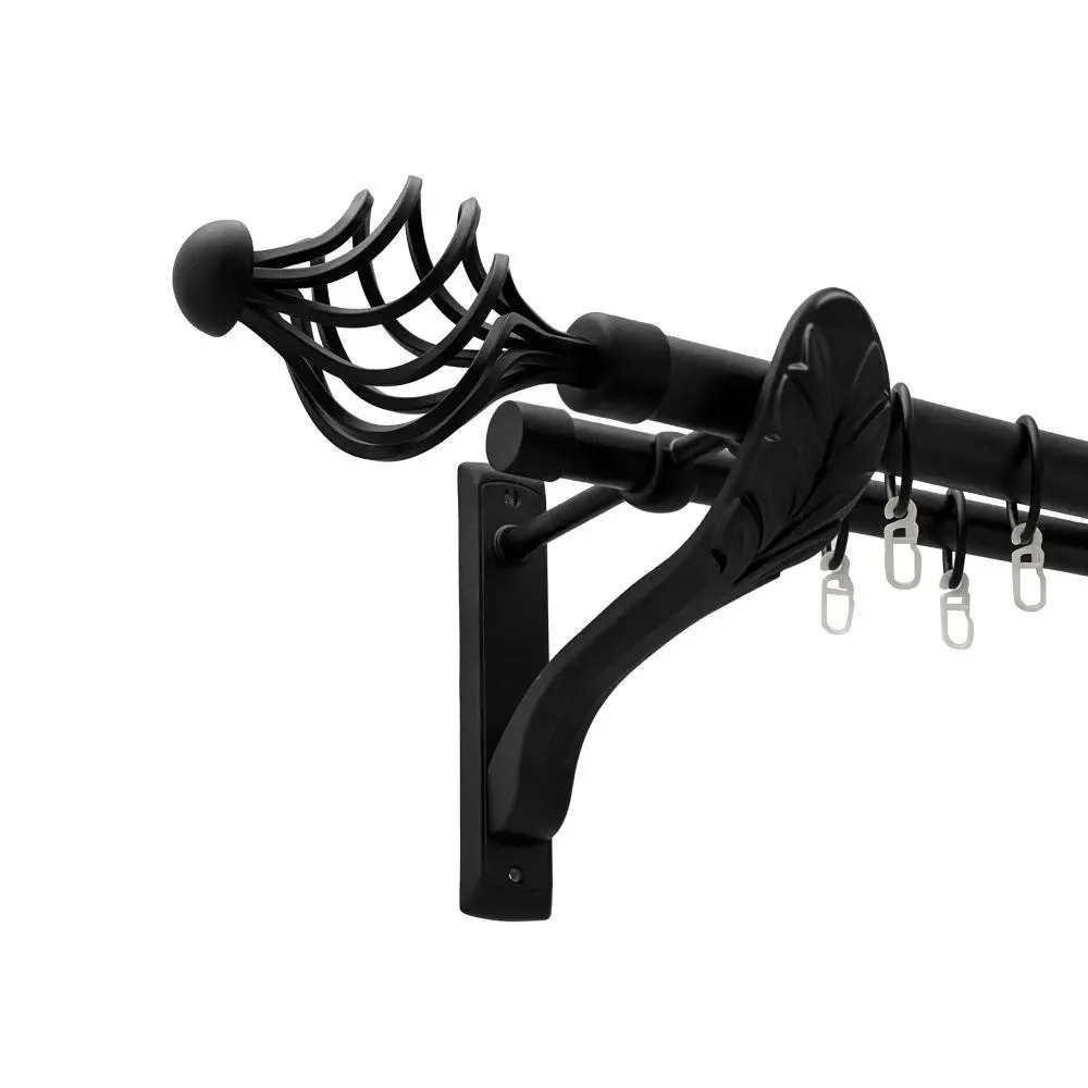 Карниз Orvit Арезо металевий дворядний ретро гладка труба кільце металеве Чорний Оксамит 25\19 мм 200 см (00-00018193) Львів - фото 1