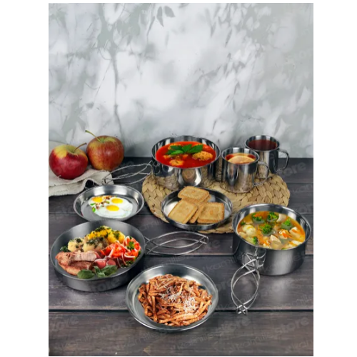 Набір посуду туристичний 8 предметів нержавіюча сталь KAMILLE Житомир