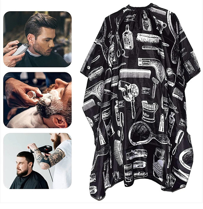 Парикмахерская накидка для стрижки и покраски 110 на 140 см черный Киев - изображение 4