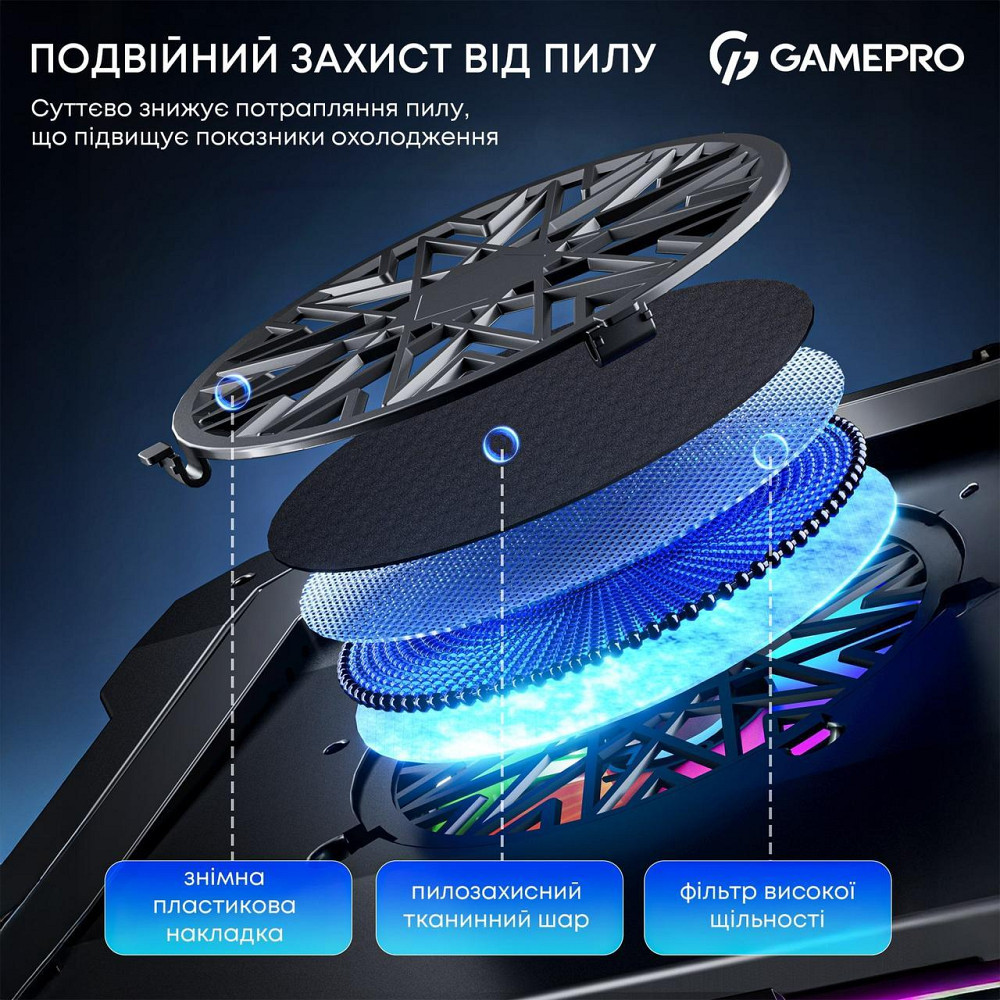 Охолоджувальна підставка для ноутбука GamePro CP950 ( 23738 ) Харків - фото 9