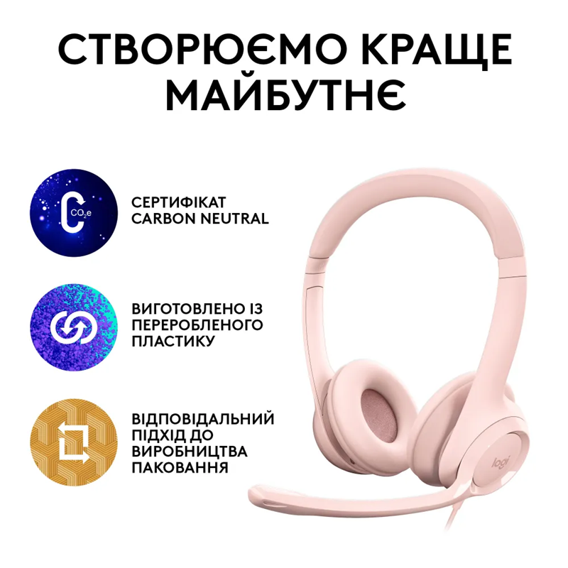 Гарнітура Logitech USB H390 (981-001281) Rose (6857748) Київ - фото 9