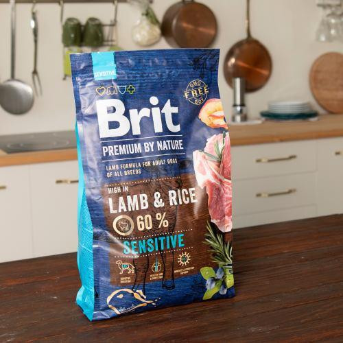 Сухий корм Brit Premium Dog Sensitive Lamb для собак з чутливим травленням, з ягням, 3 кг Київ - фото 5